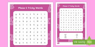 We have included the 20 most popular puzzles below, but you can find hundreds more by browsing the categories at the bottom, or visiting our homepage. Phonics Phase 5 Difficult Words Word Search Twinkl