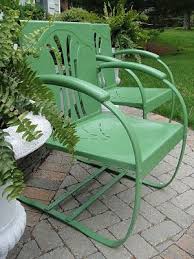 Old Green Lawn Chair Garden Chairs Vintage Garden Metal Outdoor Furniture