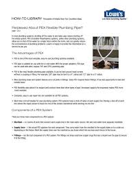 Although there are lots of positive sides of using pex for your plumbing system, there are some negative sides too. Perplexed About Pex Flexible Plumbing Pipe Lowe S