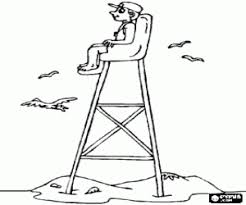Good quality professions coloring pages. Lifeguard On The Beach Coloring Page Printable Game