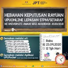 ○ bagi calon lepasan spm/setaraf hebahan keputusan rayuan (calon lepasan spm/setaraf) : Tarikh Penting Permohonan Keputusan Rayuan Upu