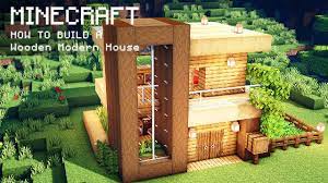 House minecraft maps with downloadable schematic. Minecraft How To Build A Simple Wooden Modern House Youtube