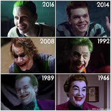 The Joker S Throughout The Years Cesar Romero 1966 Jack Nicholson 1989 Mark Hamill 1992 Heath Ledger 2008 Cesar Romero Jared Leto Joker Joker Heath