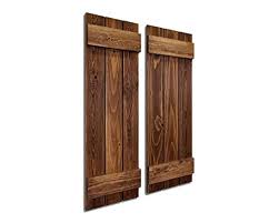 Speaking of manufacturers of custom made interior wooden plantation shutters, we are confident to say that we can rank top five as we are exporting to australian, uk, usa and taiwan for almost 16 years. Amazon Com Board Batten Shutters Farmhouse Shutters Wood Shutters Wall Decor Interior Window Shutters Rustic Decor 20 Colors And 4 Sizes Shown In Special Walnut Handmade