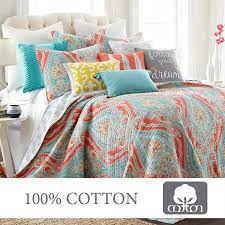 Maybe you would like to learn more about one of these? Amazon Com Levtex Home Greenwich Multi Quilt Set Twin Coral Teal Blue Home Kitchen