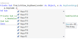 what are the keycodes returned by the keydown event for uk