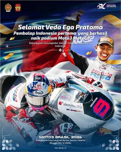 Cetak Sejarah! Pembalap Muda Indonesia Veda Ega Pratama Berhasil Naik Podium GP Brasil