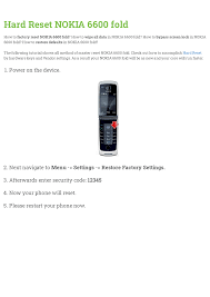 Hard Reset NOKIA 6600 fold ...