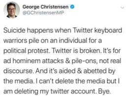 Thank you for your enquiry. Christensen Deletes Twitter After Student S Death Queensland Times
