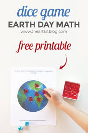 Just one of many preschool and toddler printables! Free Printable Earth Day Dice Game Worksheet For Number Practice Fun The Art Kit
