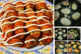 Takoyaki merupakan snek yang berasal dari korea selatan, jepun berbentuk bebola yang diperbuat daripada tepung sadur berasaskan tepung gandum dan dimasak menggunakan kuali takoyaki khas. Resipi Takoyaki Homemade Masak Guna Acuan Kuih Cara