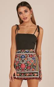 Hips Dont Lie Skirt In Black Embroidery Showpo Cute Skirt Outfits Embroidery Skirt Outfit Fashion