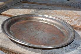 Gold or silver leaf 3 tier hardware Oval Antique Academy Silver On Copper Serving Tray Farmhouse Decor French Antiques Vintage French Decor French Linens Cafe Au Lait Bowls And More