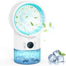 The reason you'd probably want the portable ac unit option is that they cool. Amazon Com Ameiko Portable Air Conditioner Fan Personal Air Cooler Desk Fan Mini Evaporative Cooler With Extra Large Air Outlet 7 Colors Light Changing 3 Speeds Misting Fan For Bedroom Home Office Home