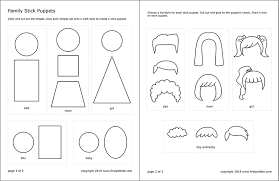 On this preschool reading and coloring page, kids connect dots by following the letters a to z to reveal the vehicle! Family Stick Puppet Templates Free Printable Templates Coloring Pages Firstpalette Com