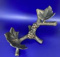 RARE Vintage Grape Branch Shaped Wine Bottle Holder Heavy Duty Bronze Stand  Rest