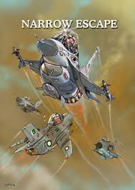 Aviation Art Narrow Escape Book Cover Pakistan Air Force Cartoon Plane Aviation Art Airplane Art