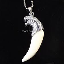 1piece Free Shipping Fashion Tiger Teeth Tooth Necklace Alloy Jewelry Animal Pendant With Stainless Steel Ch Tiger Tooth Heart Charm Bracelet Pendant Necklace