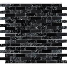 Black & dark blue shiny interlocking linear mosaic tile perfect for a contemporary kitchen backsplash or bathroom & shower accent wall. Pin By Tracy Fletcher On Bathroom Ideas Mosaic Tiles Glass Mosaic Tiles Mosaic Glass