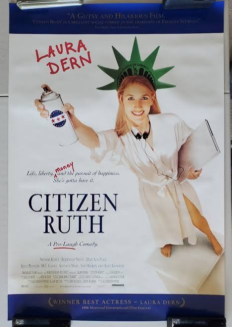 CITIZEN RUTH ORIGINAL ROLLED 27X40 MOVIE POSTER 1996 LAURA DERN SWOOSIE  KURTZ