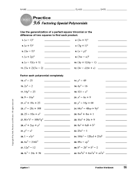 Free, printable worksheets provided by k5 learning; 9 6 Factoring Special Polynomials Worksheet For 9th 11th Grade Lesson Planet