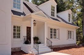 Black And White Brick Paint Painted Brick Houses Paint Color Is Benjamin Moore White Dove The Trim Is Also White Dove And Th House Paint Exterior Exterior Brick Painted Brick Exteriors