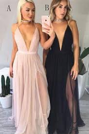 Flowy Deep V Neck Open Back A Line Tulle Long Prom Dresses Z0001 Vestidos Frente Unica Vestidos De Baile Preto Vestidos De Baile Simples