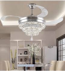 Tangkula ceiling fan with crystal light, 52 inches classical ceiling fan with remote control & 5 iron reversible blades, 3 speeds & 8 hours timer function & mute motor (silver) 4.7 out of 5 stars. Led Crystal Stealth Ceiling Fan Lights Living Room Minimalist Restaurant Modern Fan Light Crystal Lighting 42inch Piece Specifications Price Quotation Ecvv Industrial Products
