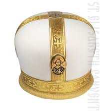 Zsh M 2 Mitre For Bishop Or Priest Liturgical Colours Brocade Fabric Embroidery Workshop