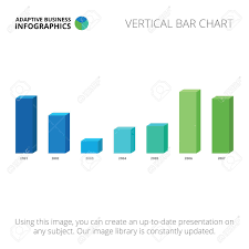 Editable Infographic Template Of Vertical 3d Bar Chart Blue