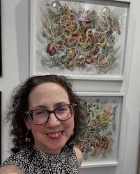 It was a wonderful opening night for Paper Planes at @slate_art! It's such  a great feeling to have friends and fellow artists come to support your  work! Pictured here are @meghan_oona_clifford and