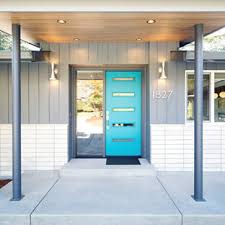 Main doors designs are given the importance as it is seen by the guest while. 75 Beautiful Mid Century Modern Entryway With A Blue Front Door Pictures Ideas August 2021 Houzz