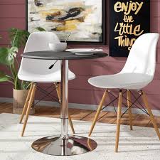 Industrial look for a unique, adjustable bistro coffee table with a complicated mechanism fitted with a hand crank which adjusts the height of the table. Orren Ellis Thorsby Modern Adjustable Height Pub Table Reviews Wayfair