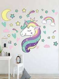 2019 sticker mural amovible motif etoile en forme de licorne arc en ciel multicolor in stickers murau removable wall stickers wall decor stickers wall stickers