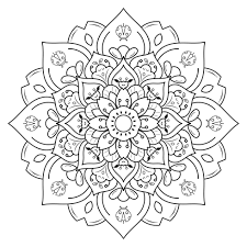 Mandala De Flores Para Colorear Descargar Vectores Gratis Illustrator Graficos Plantillas Diseno