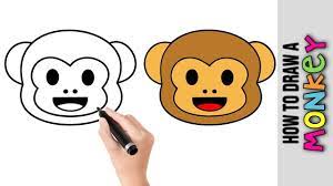 It's an easy one and both kids and drawing beginners will master it in no time. How To Draw A Cute Monkey Face Emoji Emoticon Easy Pictures To Draw Monkey Drawing Cute Monkey Face Drawing Monkey Coloring Pages