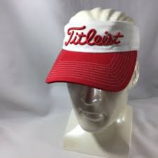 Titleist Red Visor Pro V1 Adjustable Cap Mercari In 2020 Sun Cap Caps Hats Visor