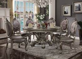 From the beginning, we have set out to provide our customers with service, value and quality. 66840 Round Dining Table Dining Set Platinum Finish Versailles Collection By Acme Furniture
