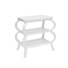 Worlds Away Olive Three Tier Side Table In White Lacquer Olive Wh White Side Tables Side Table Versatile Table