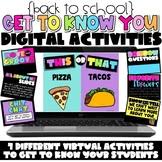 These games are great for teaching face to face with an interactive digital board or teaching online classes with zoom. Digital Getting To Know You Worksheets Teaching Resources Tpt