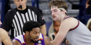 Timme celebrates dunk with mustache salute. Gonzaga S Drew Timme Allows Nsu S Larry Owens Mustache Celebration Use