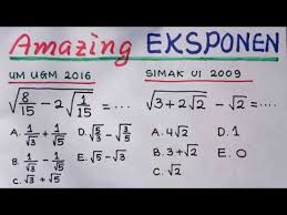Buatlah grafik fungsi eksponen dari fungsi f(x)=2×5x. Amazing Cara Cepat Eksponen Sbmptn Dan Un Youtube