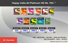 Tata sky channel list 2021: Sony Pictures Networks India Happy India Packs