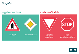 Er antwortet mit (einige höfliche worte). Vorfahrt Im Strassenverkehr Regeln Strafen