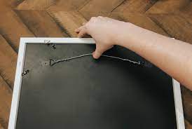 Thicker wire is needed to. How To Add Hanging Wire To Your Picture Frame Sammy On State