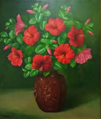 Cara menggambar bunga mawar dengan mudah cocok untuk anak download. Jual Lukisan Bunga Raya Merah Di Lapak Sie Jaya Sinarta Bukalapak