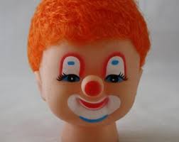 Buy CLOWN Doll Head /face and Clown Shoes for Doll Making Vintage Supply  Unused /plastic Vinyl /rubber Online in India