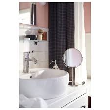 Trensum Stainless Steel Mirror Ikea Set inside a sleek, round metal frame with a clean, round silhouette, this.