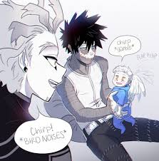 Idk i love this inexplicable head cannon that dabi and hawks not only somehow know each other, but that they're somehow dating. My Hero Dabi White Hair Novocom Top