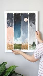 Starry Seasons Art Print Seasons Art Gouache Art Art Painting